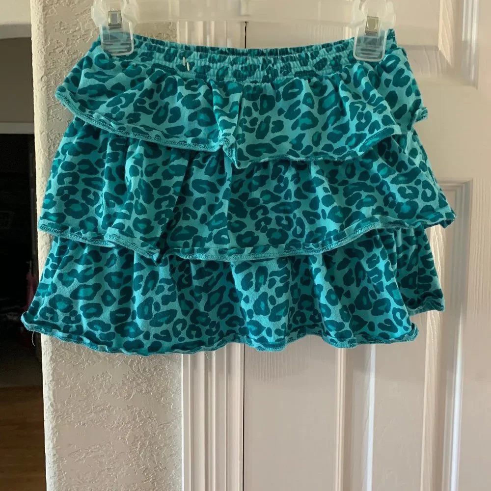 Gymboree blue ruffled animal print skort 6